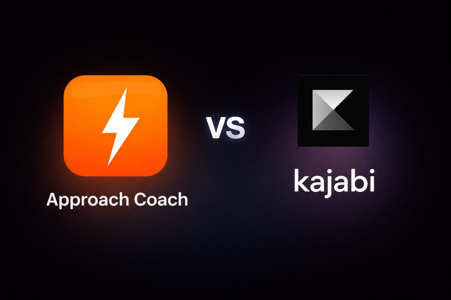 Approach Coach vs Kajabi app icons side by side