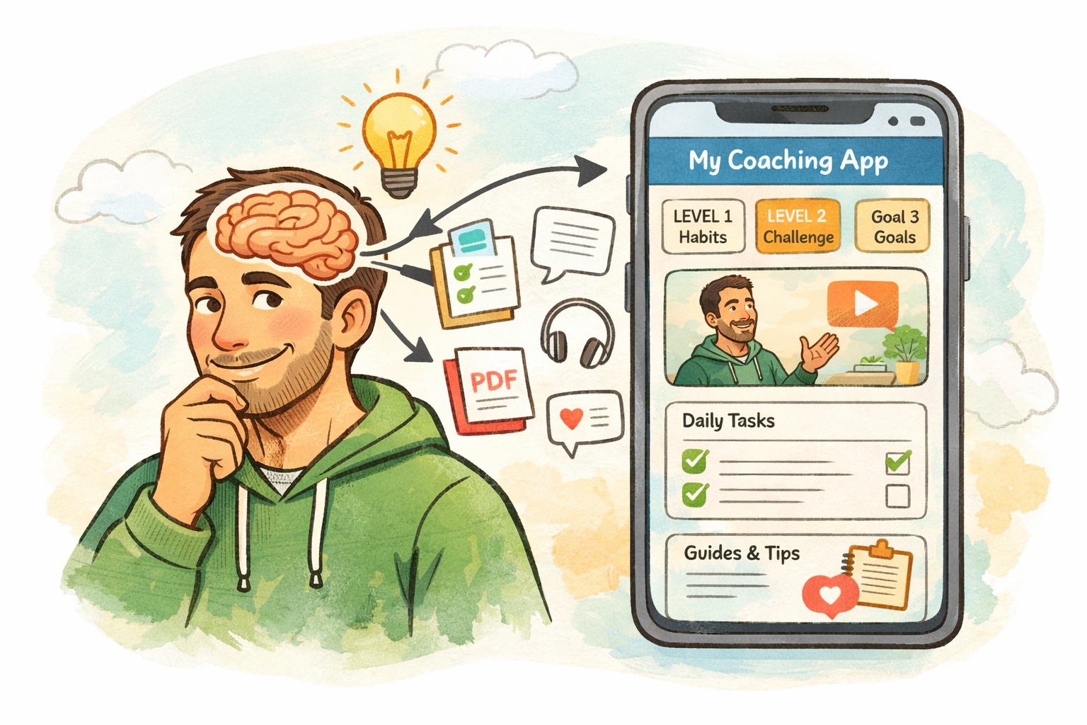 Coach turning ideas into an action-based coaching app